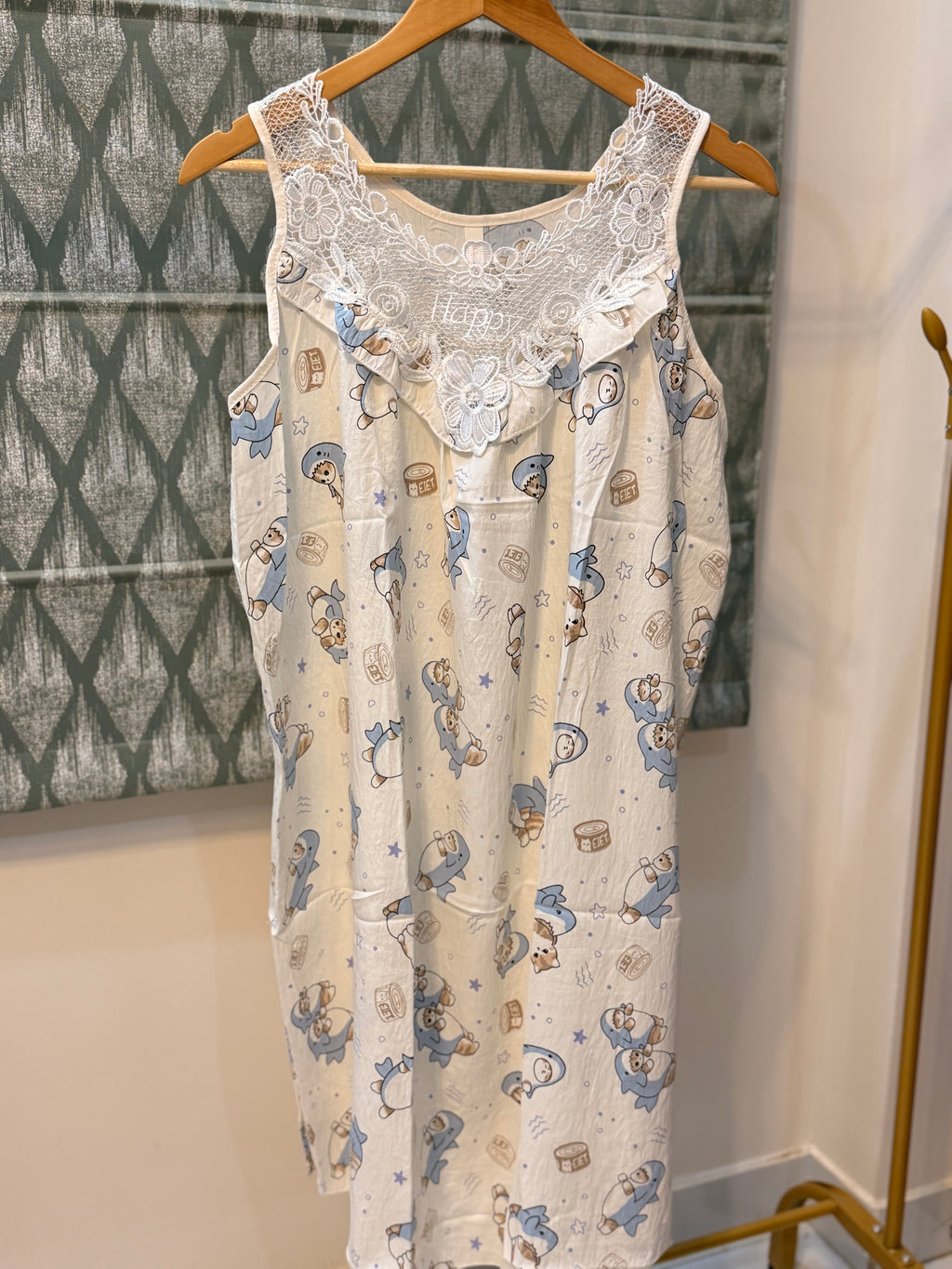 Lace Sleeveless Housedress/ Nightdress