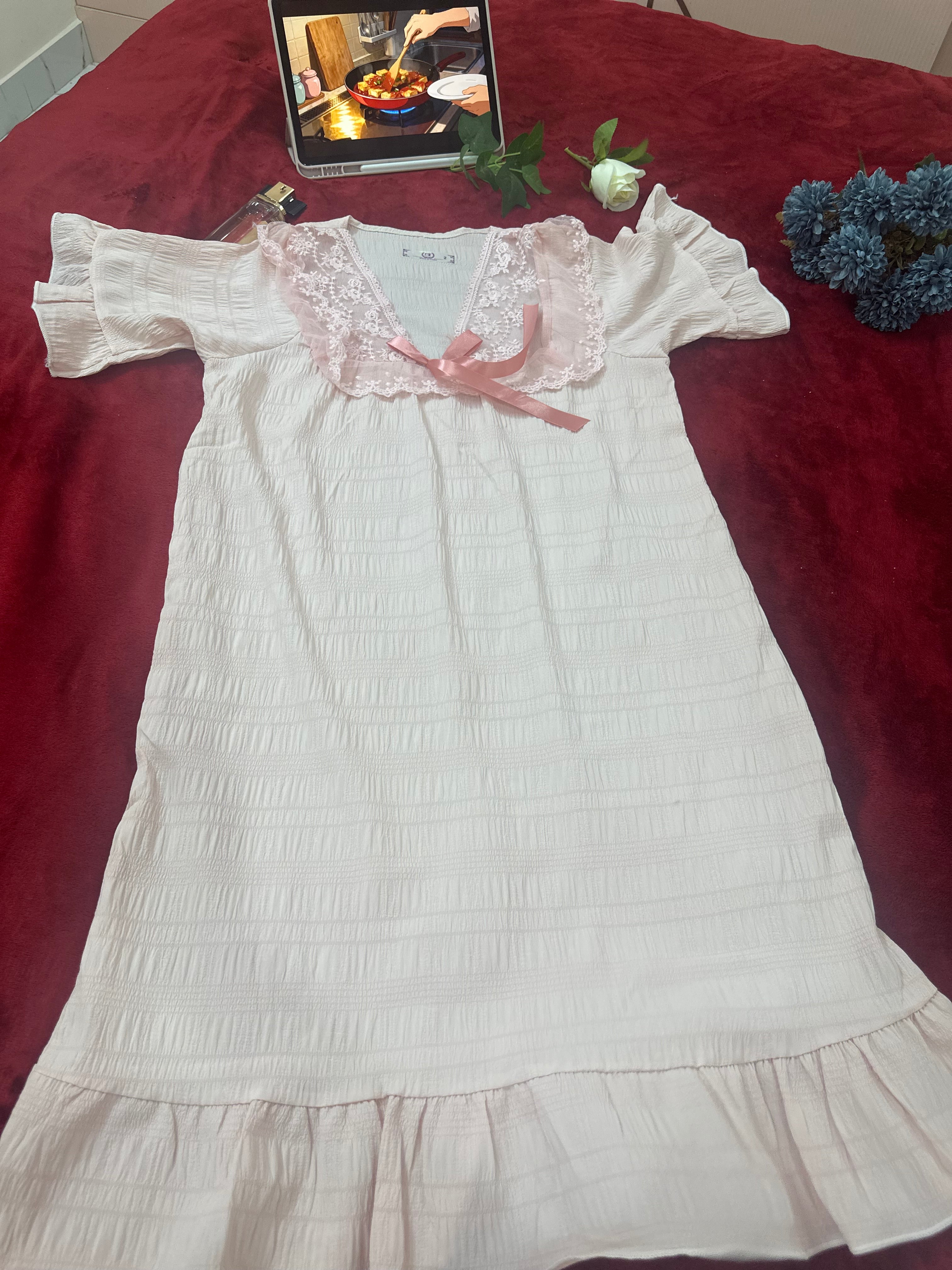 Elayori Soft Romance Padded House Dress