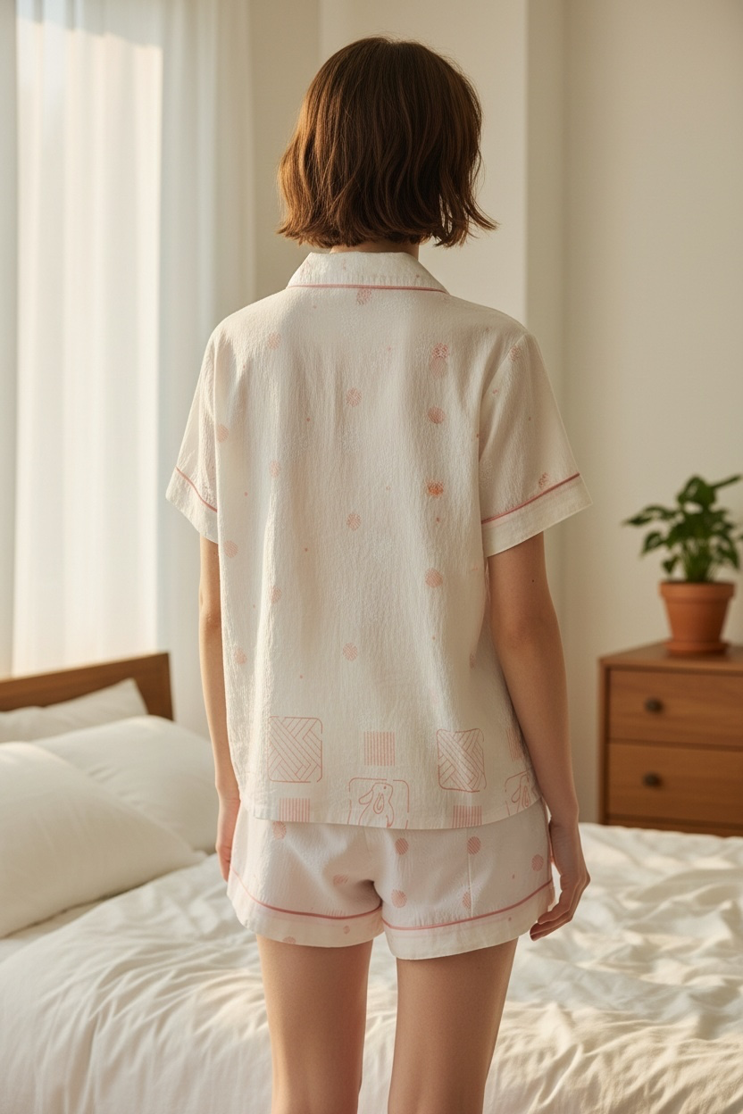 Soft Ivory Bunny Crush Cotton Night Suit Set