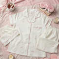 Soft Ivory Sweetheart 3-Piece Crush Cotton Lounge Set