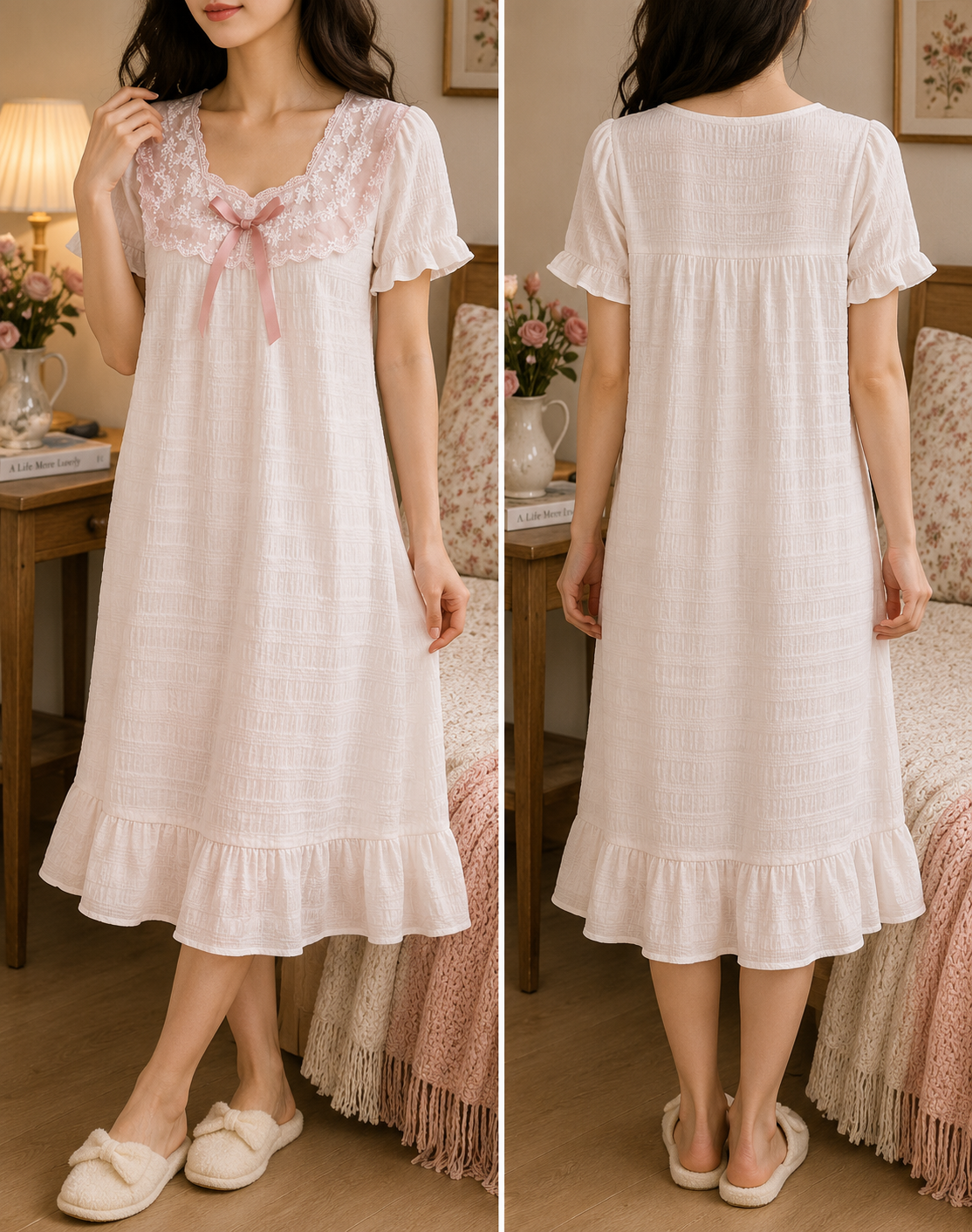 Elayori Soft Romance Padded House Dress