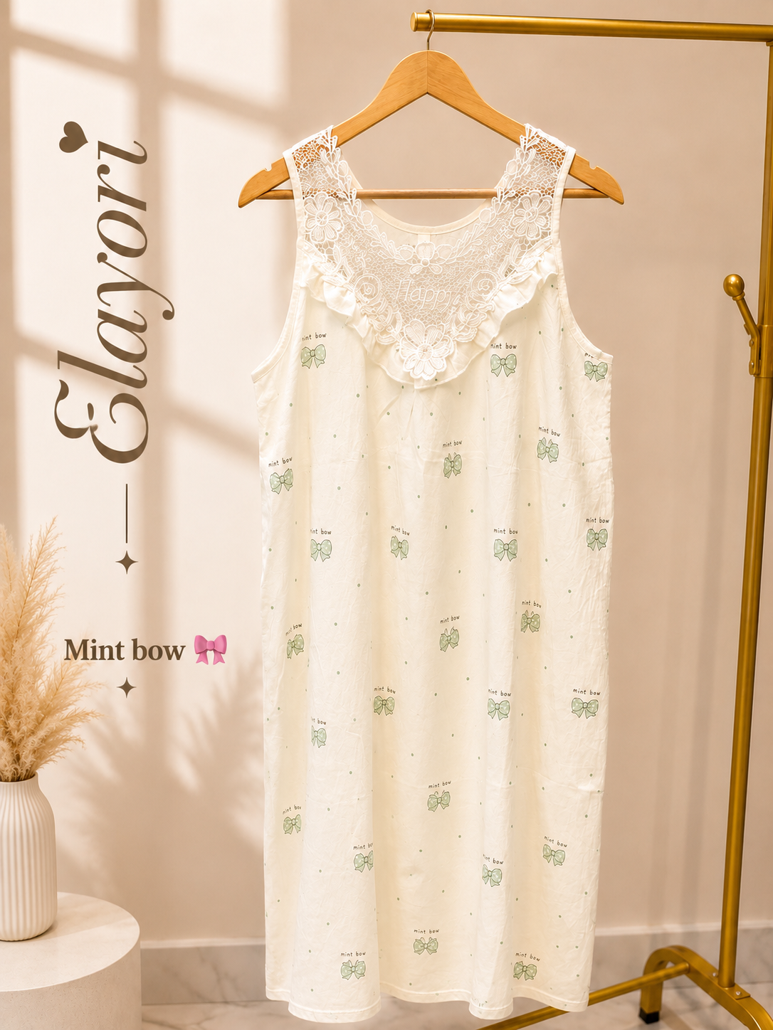 Lace Sleeveless Housedress/ Nightdress