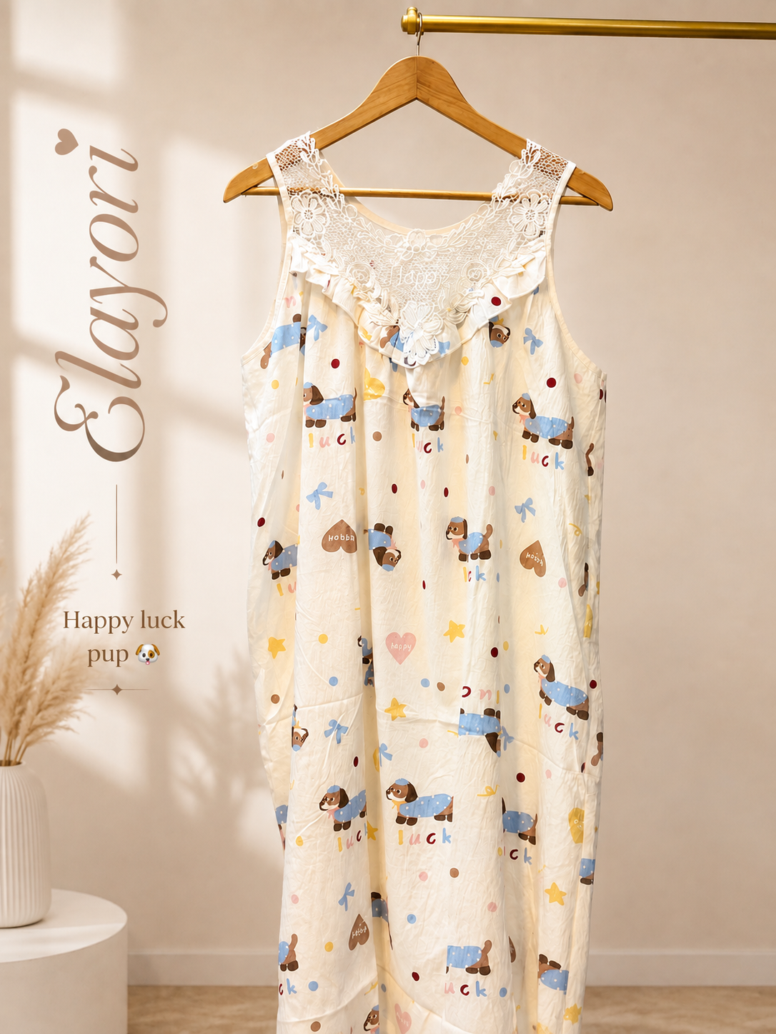 Lace Sleeveless Housedress/ Nightdress