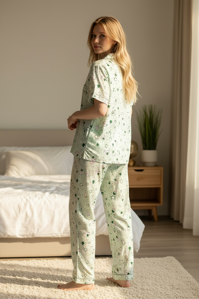 Mint Meadow Cotton 3-Piece Lounge Set