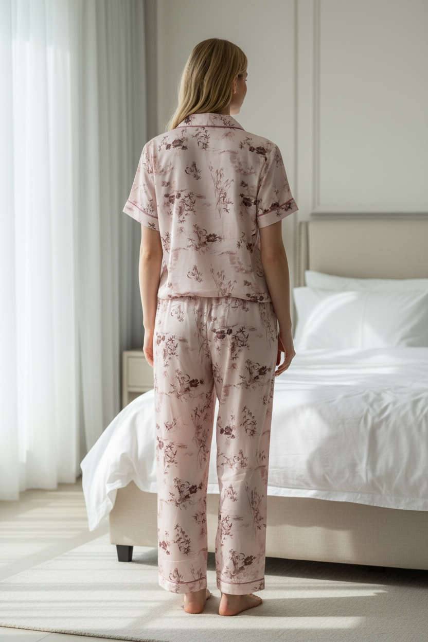 Vintage Blossom Hosiery Cotton 3-Piece Lounge Set