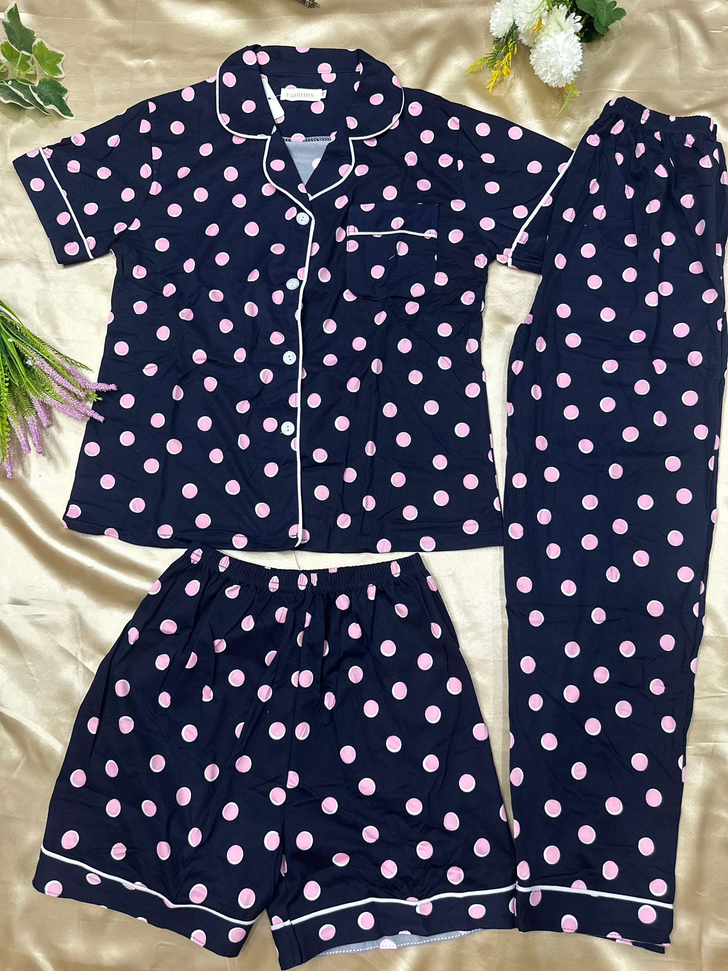 Midnight Blush Polka -3pcs set