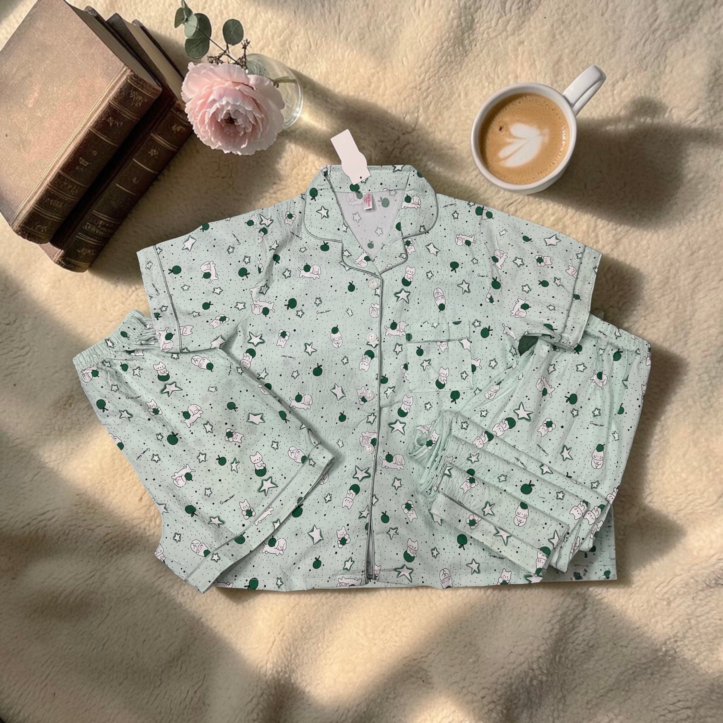 Mint Meadow Cotton 3-Piece Lounge Set