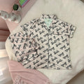 Blush Script Print Hosiery Cotton 2-Piece Lounge Set