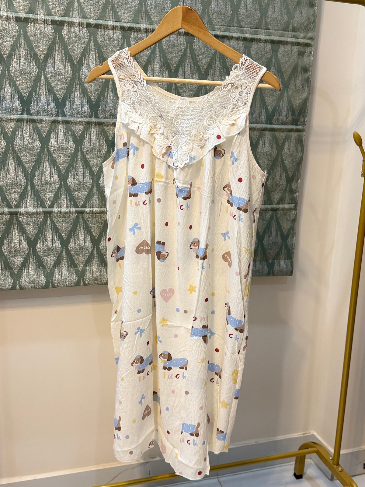 Lace Sleeveless Housedress/ Nightdress