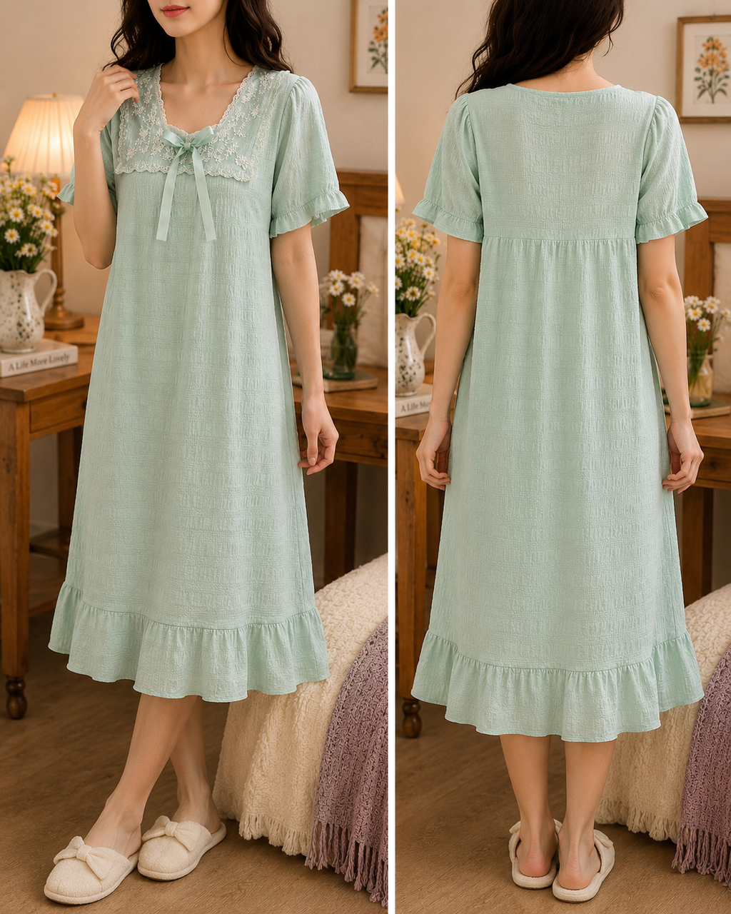 Elayori Soft Romance Padded House Dress