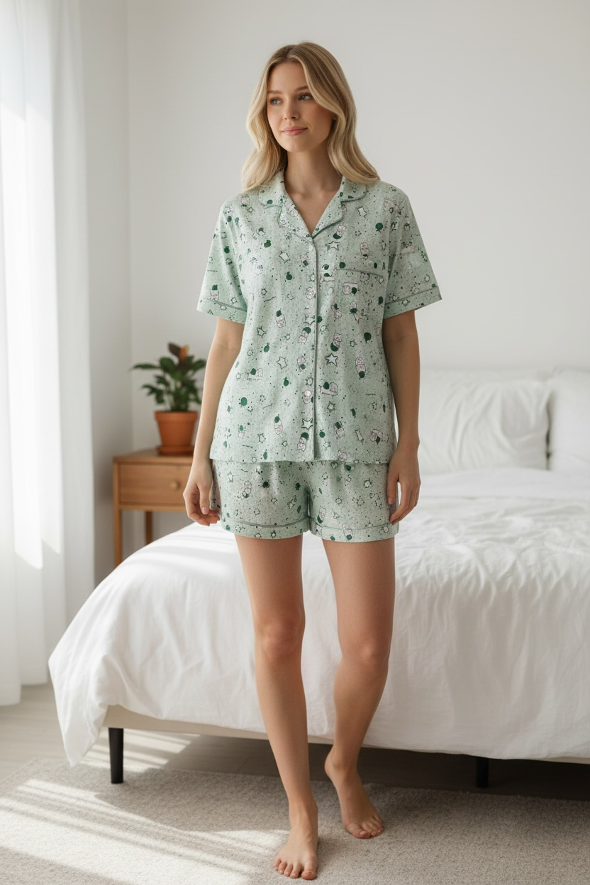Mint Meadow Cotton 3-Piece Lounge Set