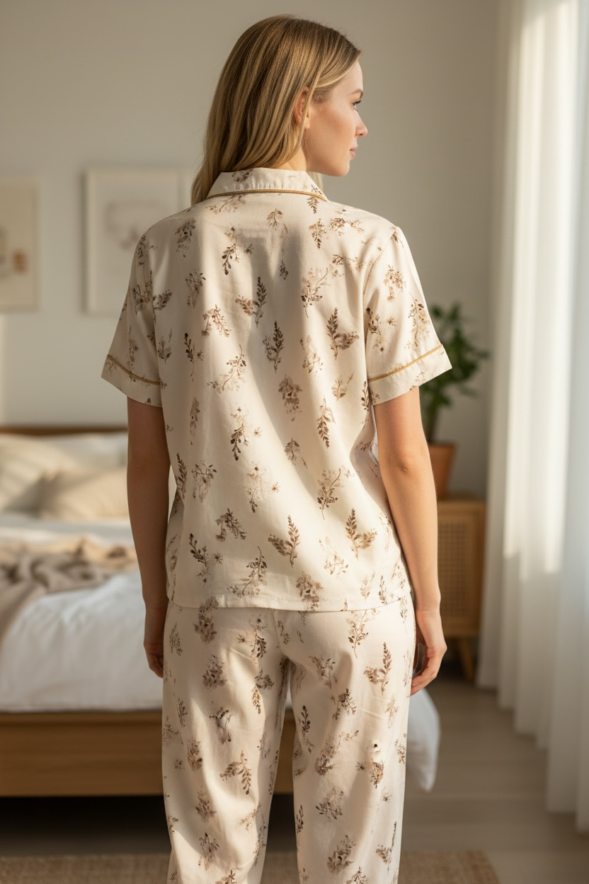 Botanical Bloom Hosiery Cotton 3-Piece Lounge Set