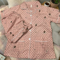 Peach Bear Motif Night Suit Set
